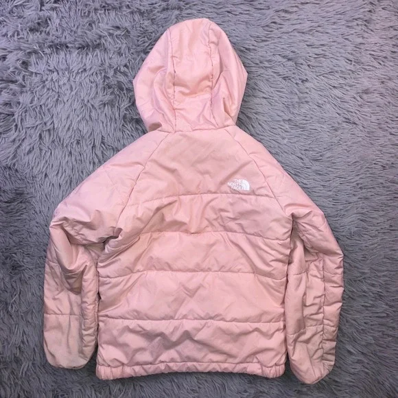 The North Face Reversible Pettit Jacket Girl's 6T Pink‎ Heatseeker Eco Hooded